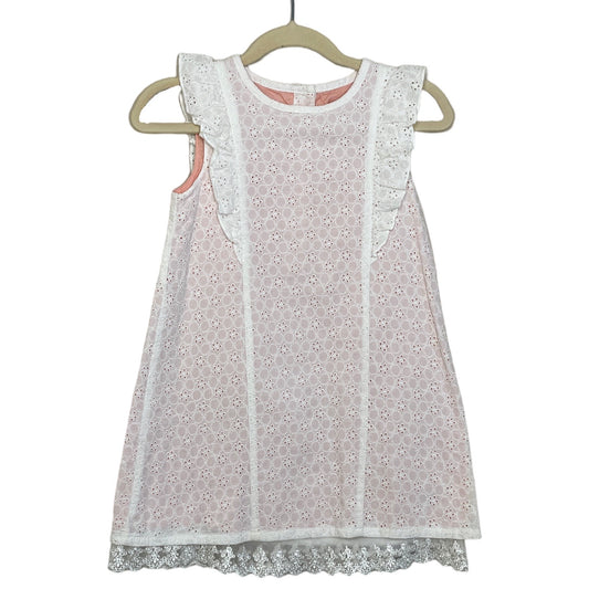 Vestido Mothercare Bordado Encaje Blanco-Talla 
24-36M