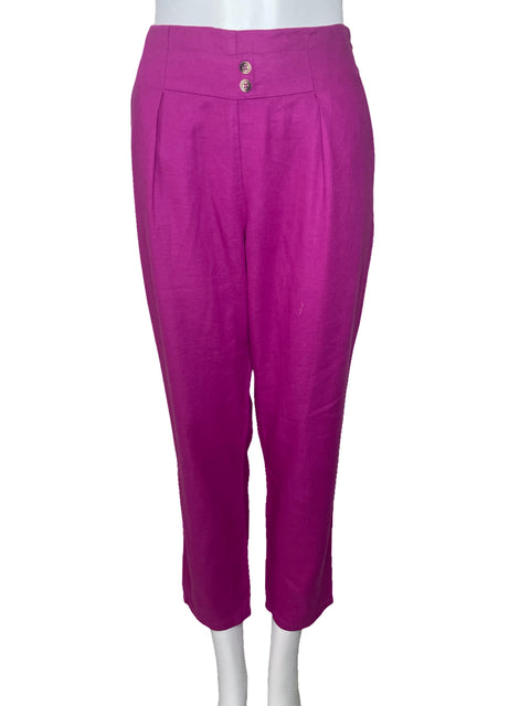 Pantalón Promod Botones Bolsillo Rosado-Talla 6