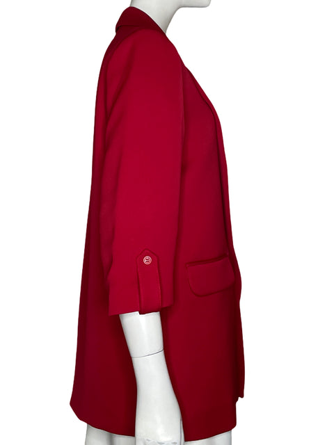 Blazer Arturo Calle Solapa Bolsillos Delanteros Rojo - Talla S