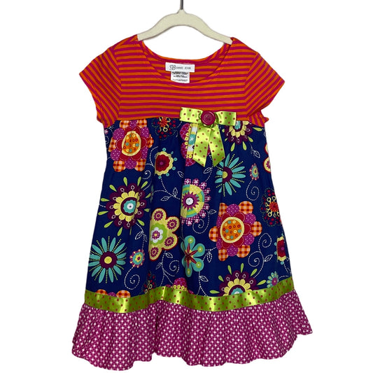 Vestido Bonnie Jean Estampado Lazo Azul-Talla 3T