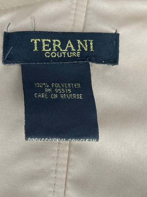 Vestido Terani Couture Strapless Pedrería Negro-Talla M