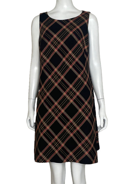 Vestido Trina Turk Cuadros Marrón -Talla 8