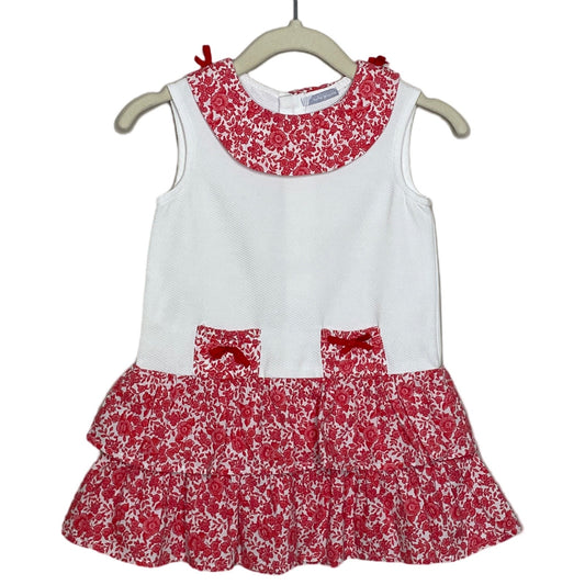 Vestido Tutto Piccolo Floral Vuelos Blanco-Talla 36M