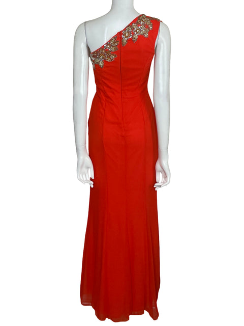 Vestido Nika By Niki Kapoor Maxi Fluido Naranja-Talla 6