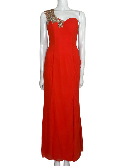 Vestido Nika By Niki Kapoor Maxi Fluido Naranja-Talla 6