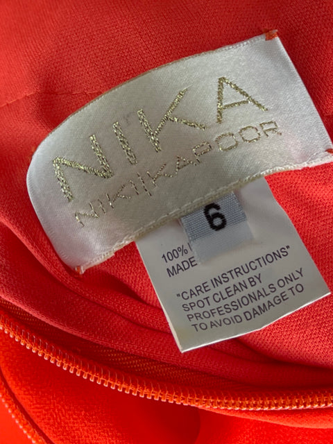Vestido Nika By Niki Kapoor Maxi Fluido Naranja-Talla 6