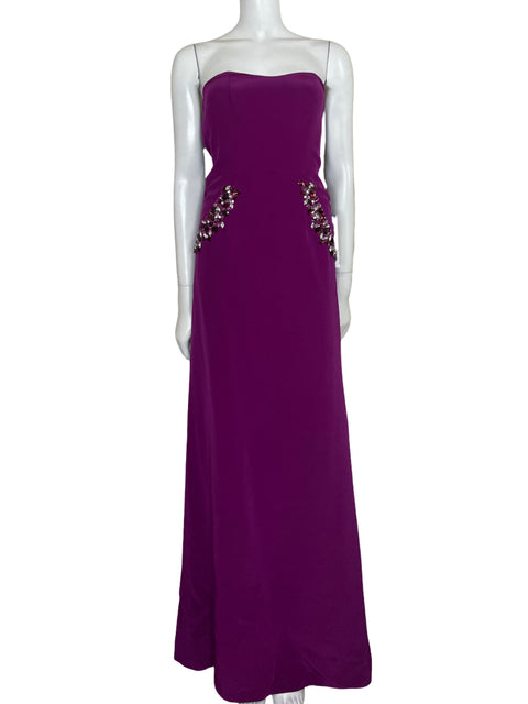 Vestido Kathy Hilton Maxi Pedrería Morado-Talla 0