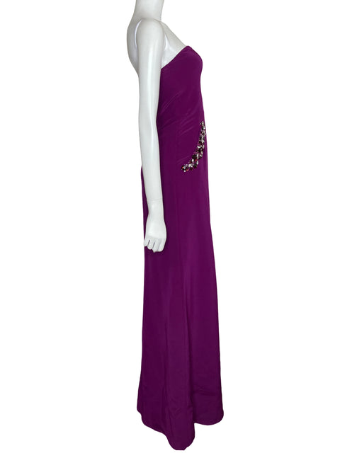 Vestido Kathy Hilton Maxi Pedrería Morado-Talla 0