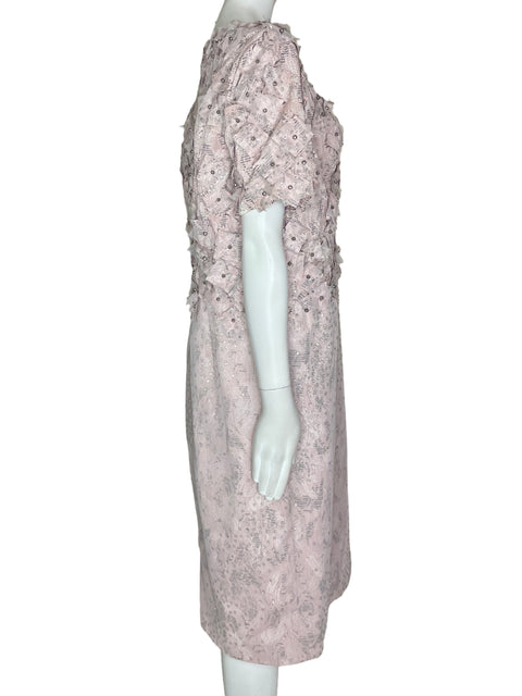 Vestido Juan David Velez Pedreria Rosado- Talla L