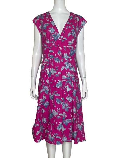 Vestido Carolina Herrera Floral Rosado-Talla 10