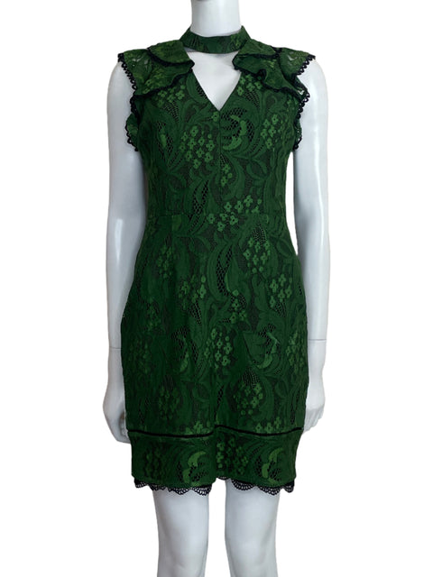 Vestido Adelyn Rae Encaje Mini Verde-Talla S