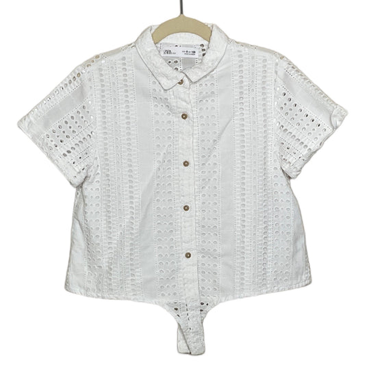 Camisa Zara Encaje Blanco-Talla 8