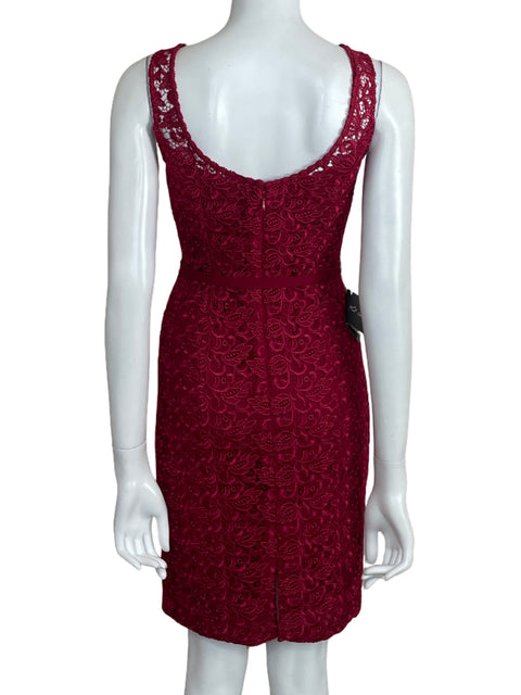 Vestido White House Black Market Encaje Mini Rojo-Talla 0