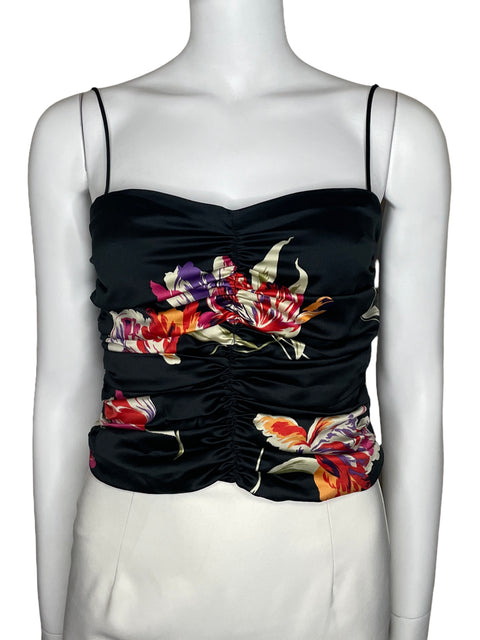 Top Dynamite Tirantes Drapeado Negro-Talla S