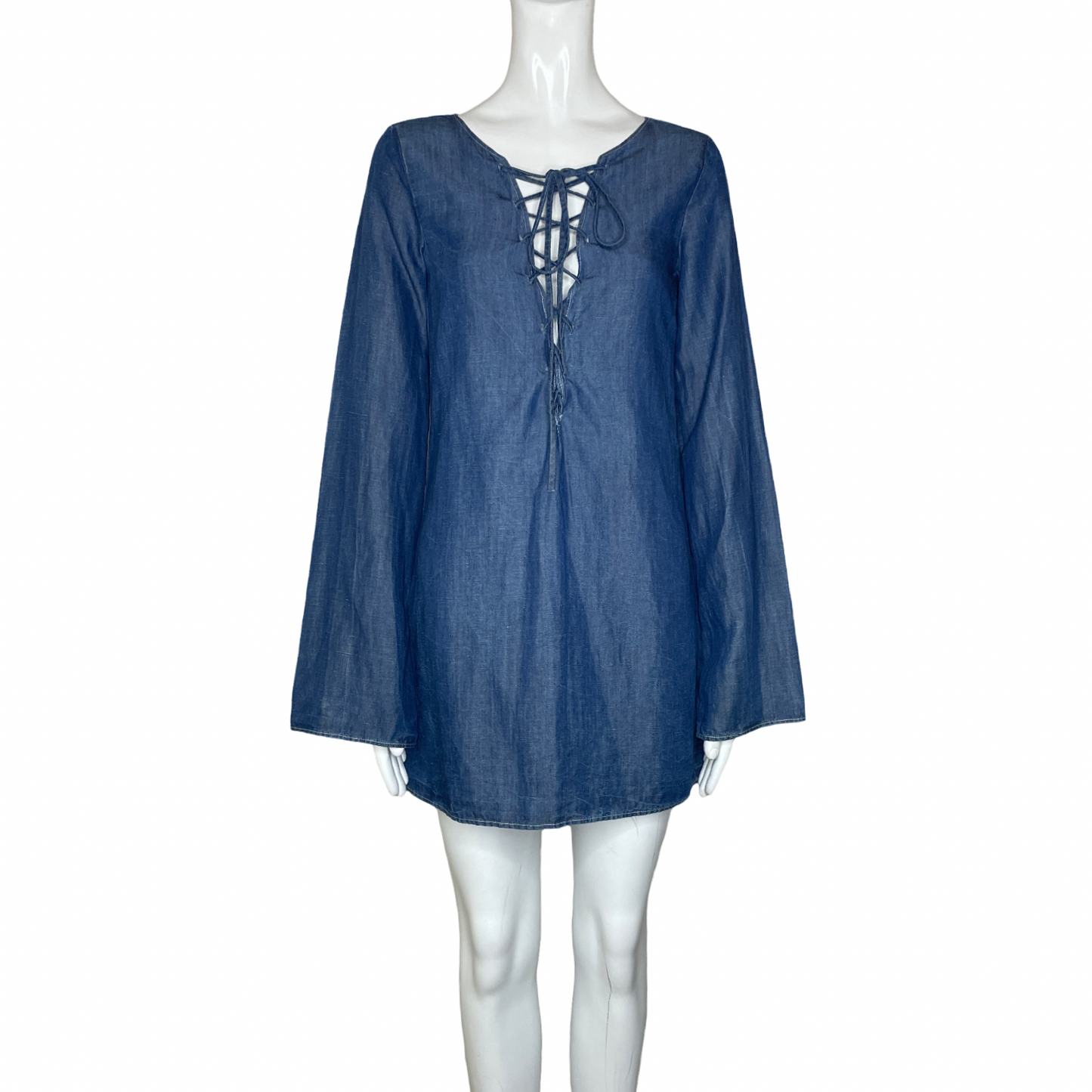 Vestido ZARA Tunica Denim Azul-Talla XS