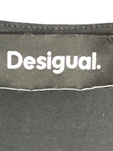 Vestido Desigual Estampado Mariposa Negro-Talla M