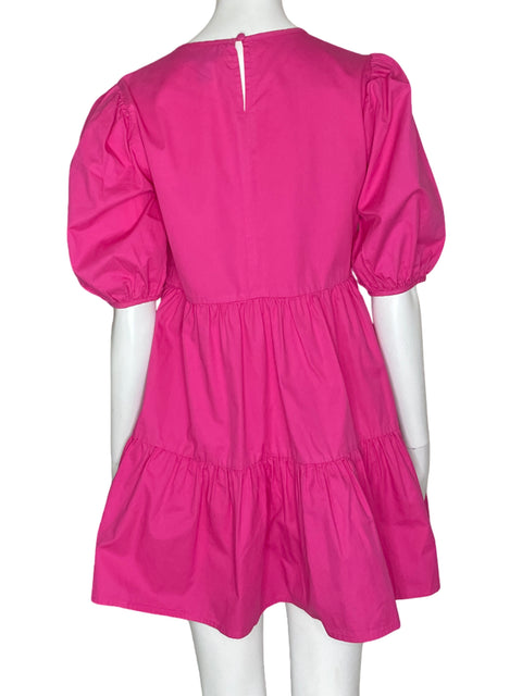 Vestido Aqua Abullonado Rosado- Talla S