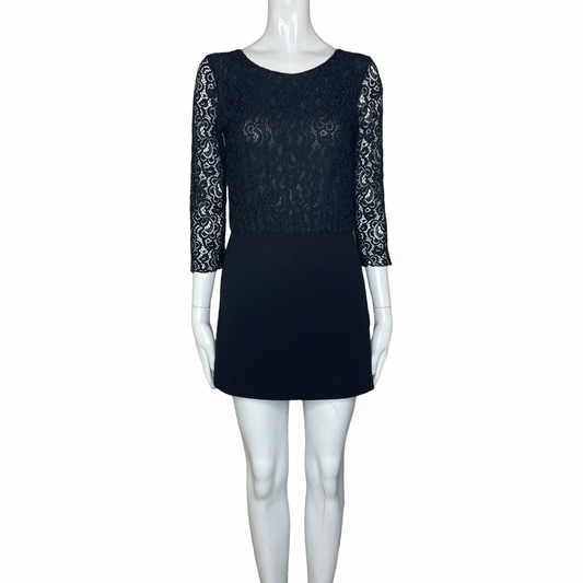 Vestido ZARA TRAFALUC Encaje Fluido Negro-Talla S