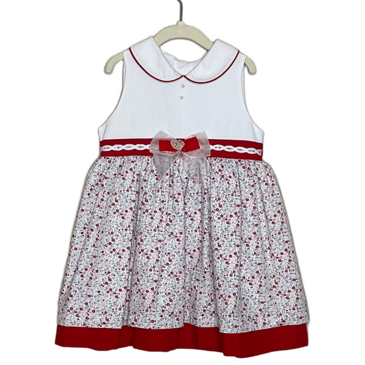 Vestido Chaticos Floral Lazo Blanco-Talla 36M