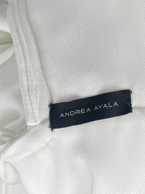 Vestido Andrea Ayala Ruffle Mini Blanco-Talla S