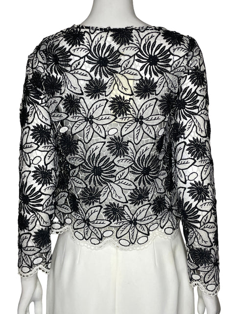 Blusa Jenn Encaje Floral Negro - Talla S