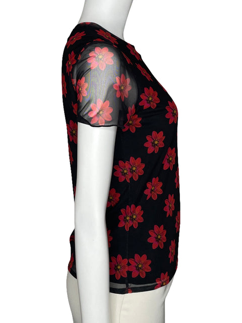 Sueter Desigual Floral Manga Corta Negro-Talla M
