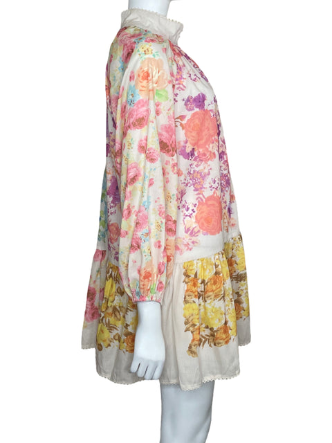 Vestido Beulah Fluido Floral Print Beige-Talla S