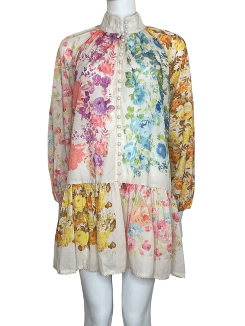 Vestido Beulah Fluido Floral Print Beige-Talla S