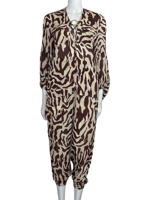 Set Simona Corsellini Pant+Top Beige-Talla 40