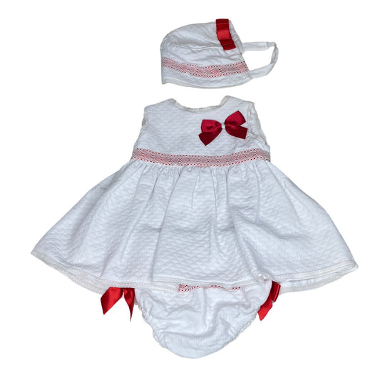Set Dolce Petit Encaje Lazo Blanco-Talla 6M