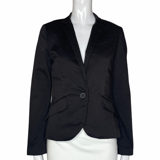 Blazer Zara Bolsillos Botón Negro-Talla S