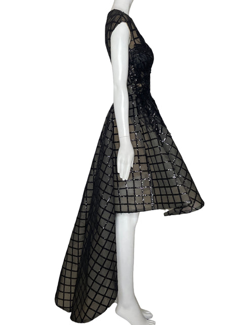 Vestido Tesoro TPS Asimétrico Cuadriculado Negro-Talla S