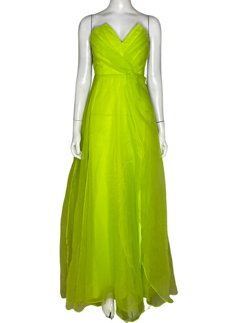 Vestido Luxxel Tul Corte V Verde - Talla S