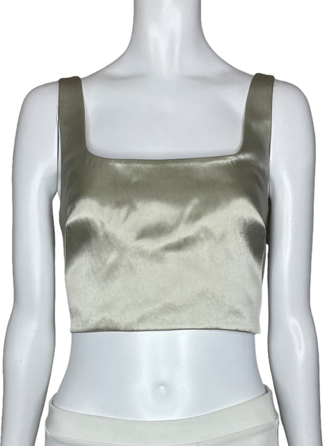Top Banana Republic Tiras Fruncido Gris-Talla 4