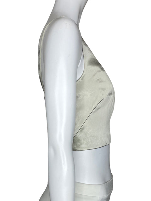 Top Banana Republic Tiras Fruncido Gris-Talla 4
