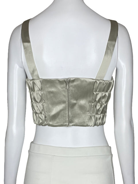 Top Banana Republic Tiras Fruncido Gris-Talla 4