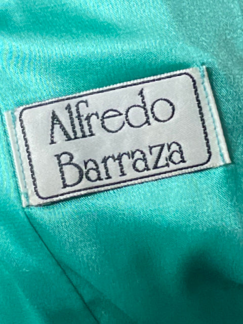 Vestido Alfredo Barraza Pedrería Maxi Verde-Talla S