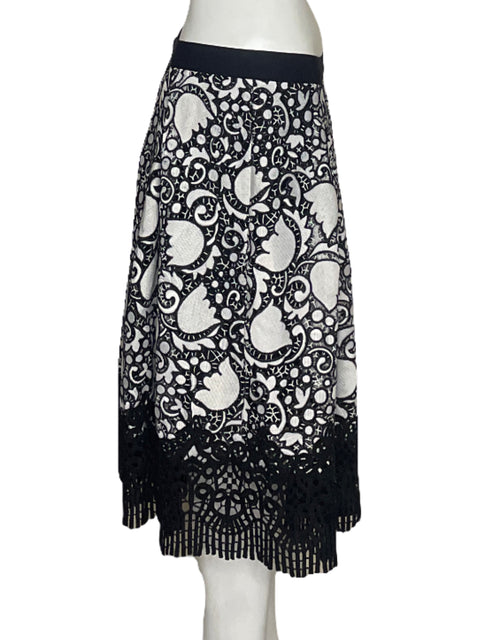 Falda Ann Taylor Encaje Blanco-Talla 10