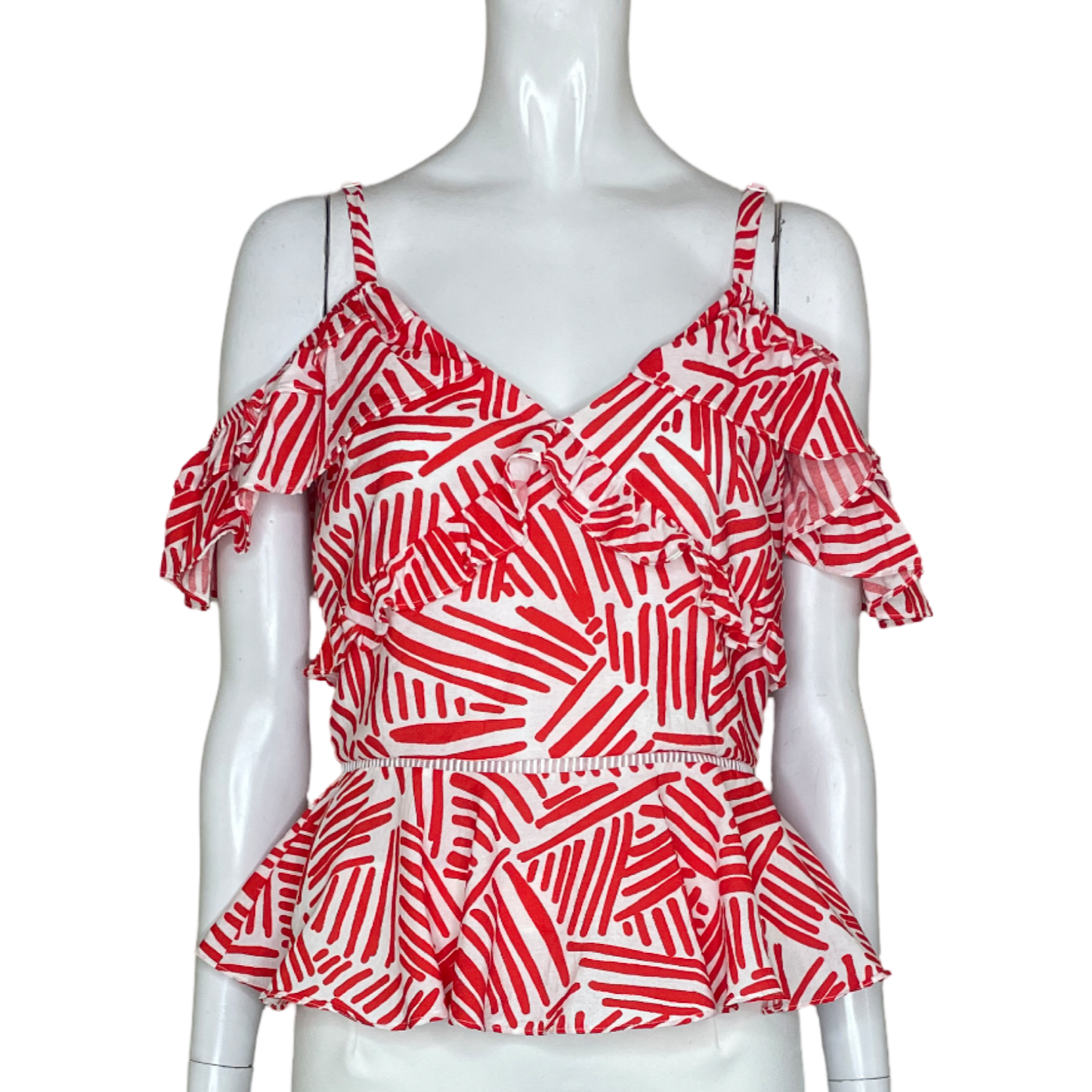 Blusa LULUMARI Estampado Flecos Rojo-Talla S