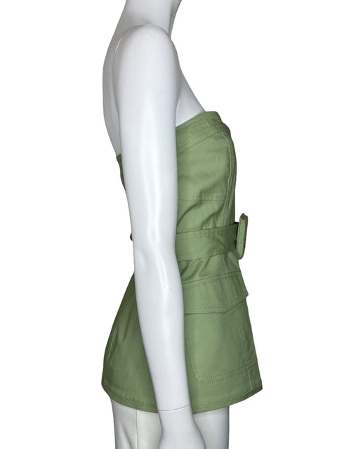 Top Simkhai Cremallera Cinturon Verde-Talla 8