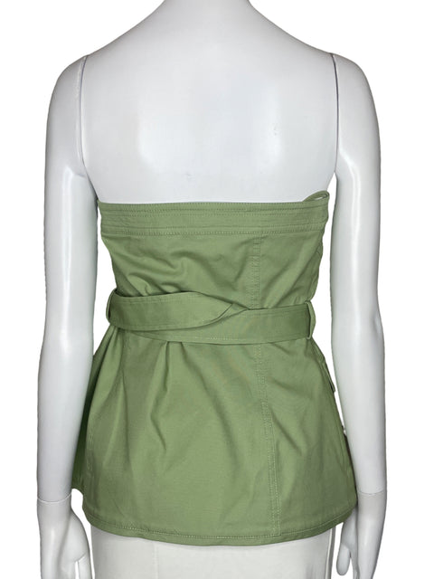 Top Simkhai Cremallera Cinturon Verde-Talla 8