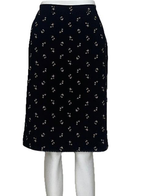 Falda Ann Taylor Floral Negro-Talla 10