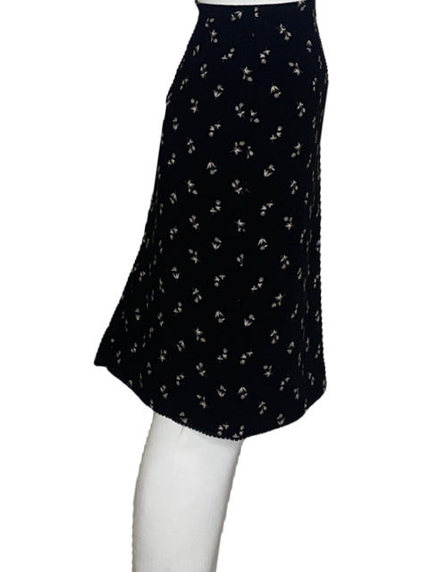 Falda Ann Taylor Floral Negro-Talla 10