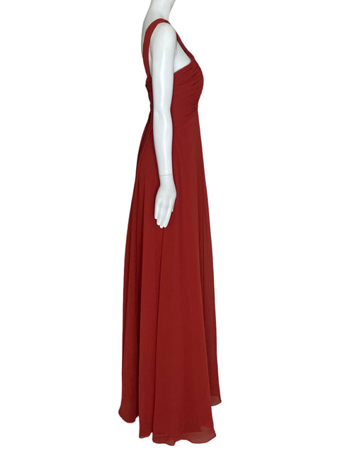 Vestido Azazie Kaleigh Plisado Naranja-Talla A8