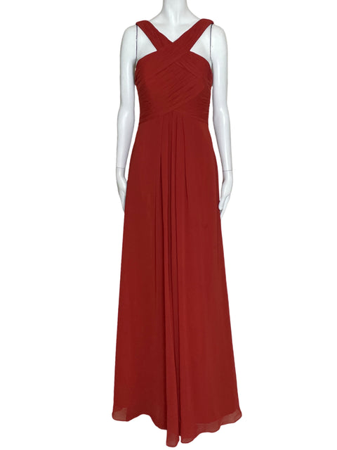 Vestido Azazie Kaleigh Plisado Naranja-Talla A8