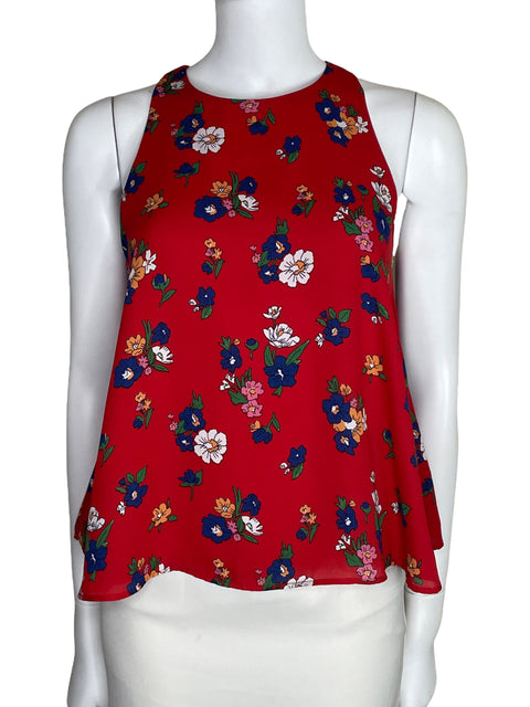 Top Zara Halter Floral Rojo-Talla M