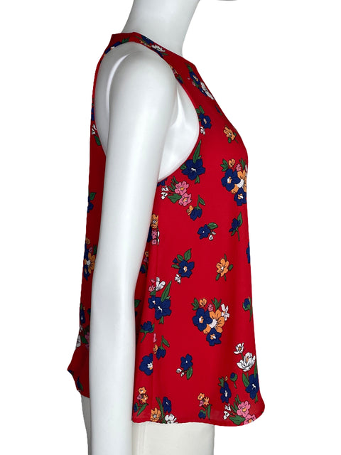 Top Zara Halter Floral Rojo-Talla M