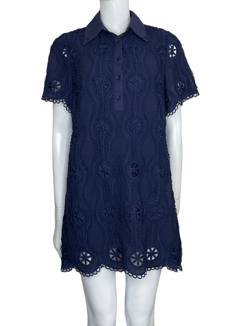 Vestido English Factory Mini Encajee Azul-Talla S