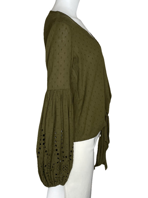 Blusa Lovestitch Troquelada Verde-Talla S