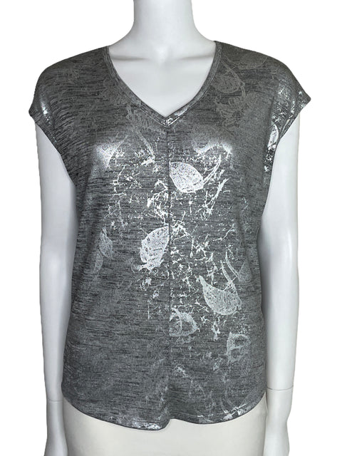 Blusa Catherine Malandrino Estampado Gris-Talla XS